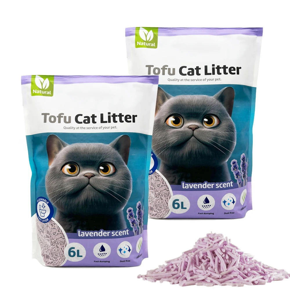 Binder litter for cats tofu litter without cats easy to clump controls odors launched in the toilet lavender flavor bps-15458