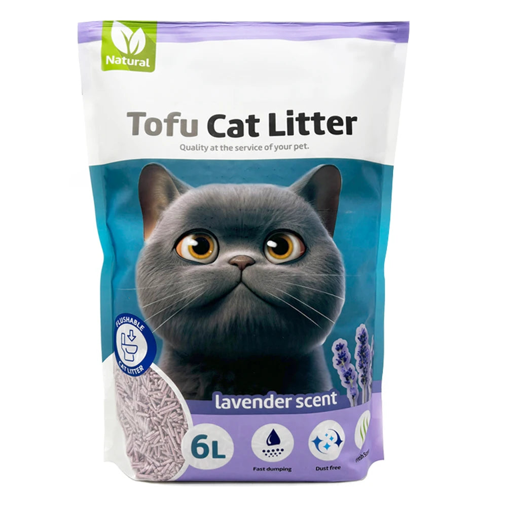Binder litter for cats tofu litter without cats easy to clump controls odors launched in the toilet lavender flavor bps-15458