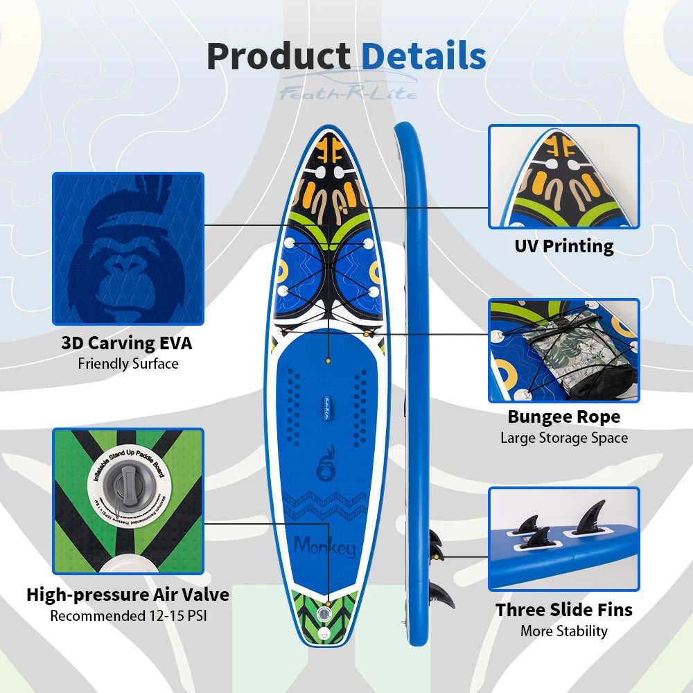Feath-R-Lite 11'6" / 11' Inflatable Stand up Paddle Board SUP Surfboard with Accessories Lightweight Portable Paddle Board for Surfing