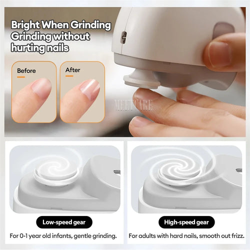 2in 1 Auto Wireless Nail Clippers for Adult Child Electric Nail Grinder Trimmer Finger Toe Manicure Cutter Tool