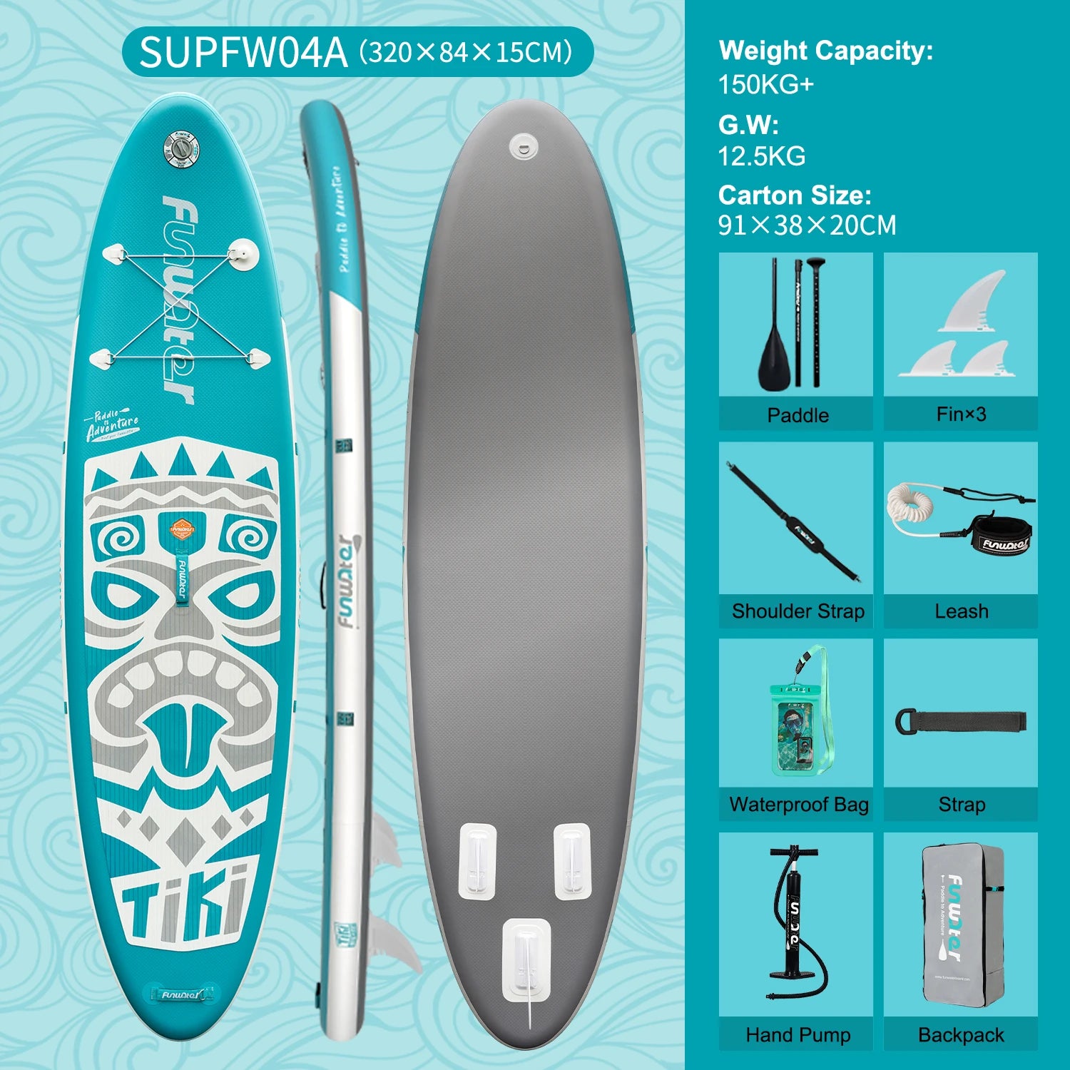 Feath-R-Lite 11'6" / 11' Inflatable Stand up Paddle Board SUP Surfboard with Accessories Lightweight Portable Paddle Board for Surfing