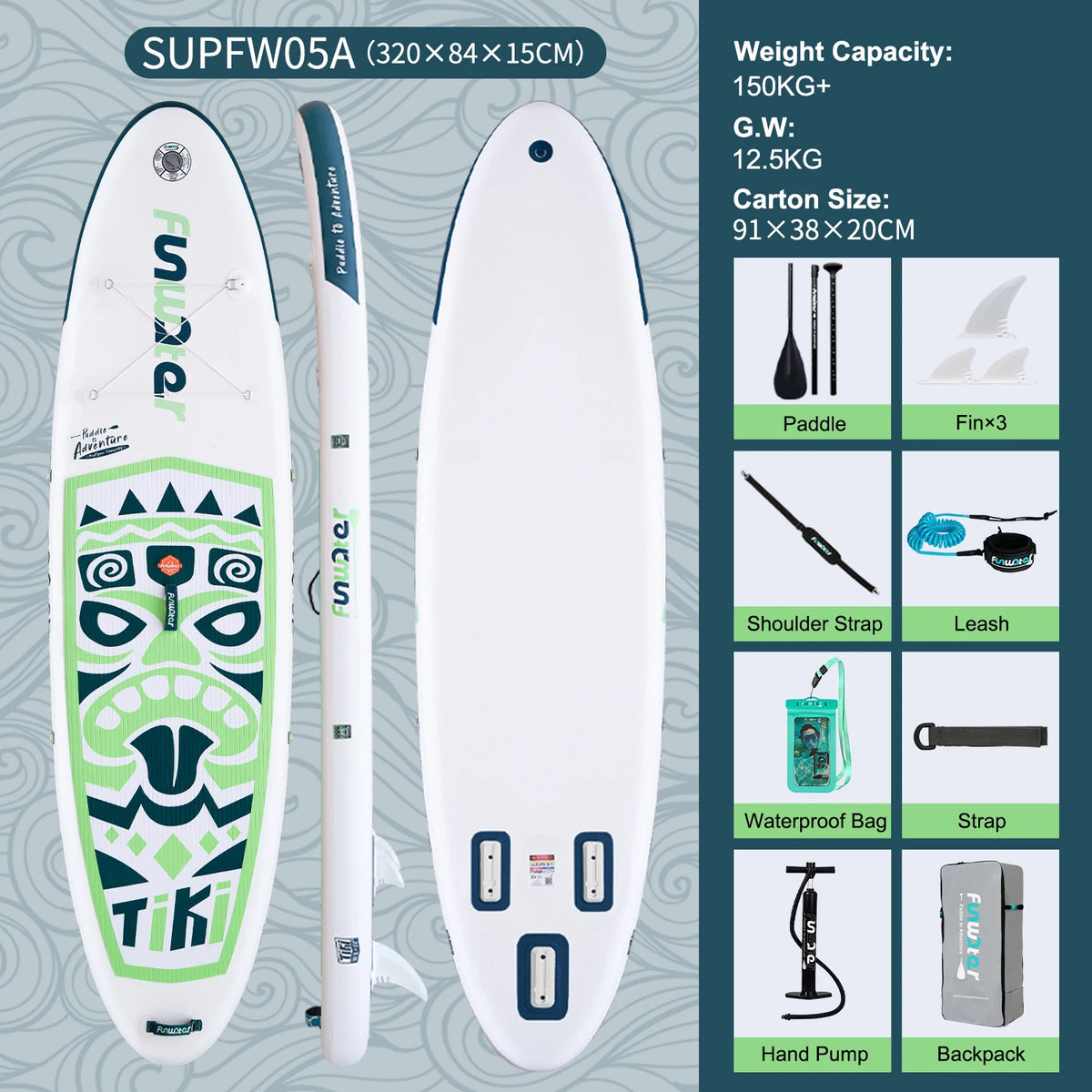 Feath-R-Lite 11'6" / 11' Inflatable Stand up Paddle Board SUP Surfboard with Accessories Lightweight Portable Paddle Board for Surfing