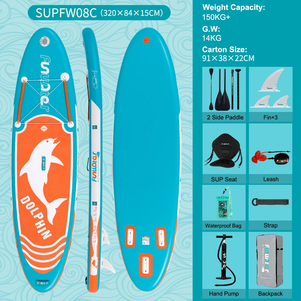 Feath-R-Lite 11'6" / 11' Inflatable Stand up Paddle Board SUP Surfboard with Accessories Lightweight Portable Paddle Board for Surfing