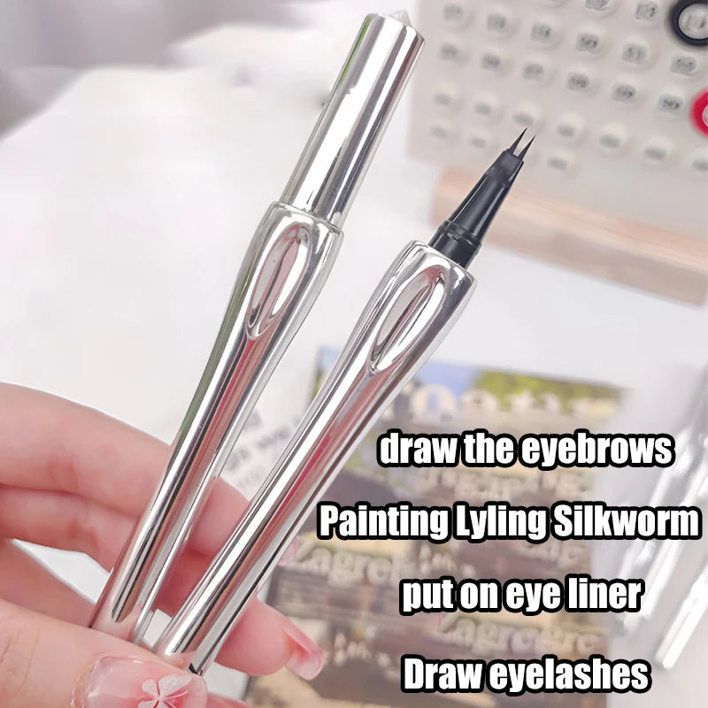 2-Point Liquid Eyebrow Pencil Waterproof Sweat-proof Outline Wild Eyebrow Easy To Wear Microblade Brow&Eyeliner Pen Cosmetics