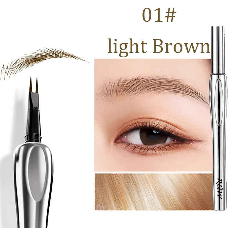 2-Point Liquid Eyebrow Pencil Waterproof Sweat-proof Outline Wild Eyebrow Easy To Wear Microblade Brow&Eyeliner Pen Cosmetics