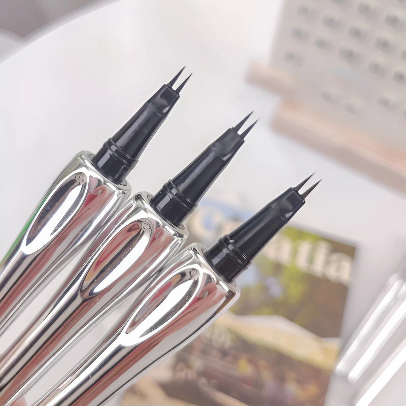 2-Point Liquid Eyebrow Pencil Waterproof Sweat-proof Outline Wild Eyebrow Easy To Wear Microblade Brow&Eyeliner Pen Cosmetics