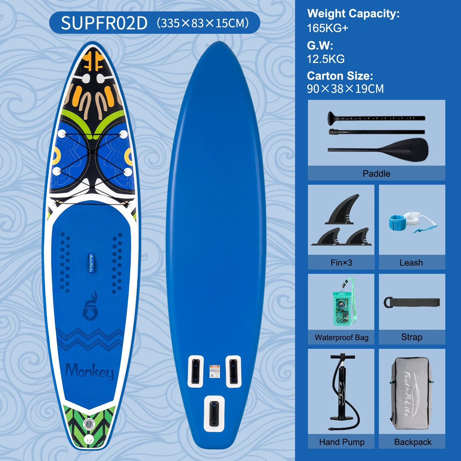 Feath-R-Lite 11'6" / 11' Inflatable Stand up Paddle Board SUP Surfboard with Accessories Lightweight Portable Paddle Board for Surfing