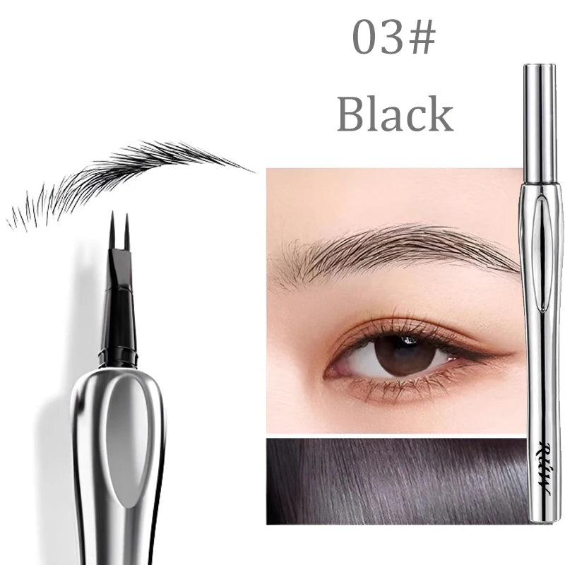 2-Point Liquid Eyebrow Pencil Waterproof Sweat-proof Outline Wild Eyebrow Easy To Wear Microblade Brow&Eyeliner Pen Cosmetics
