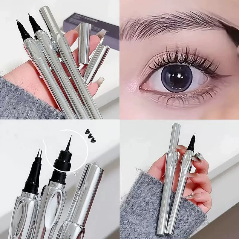 2-Point Liquid Eyebrow Pencil Waterproof Sweat-proof Outline Wild Eyebrow Easy To Wear Microblade Brow&Eyeliner Pen Cosmetics